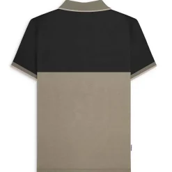 Hombre Lambretta Camisas Y Polos^Contrast Panel Hombre Polo SS1219-NEGRO