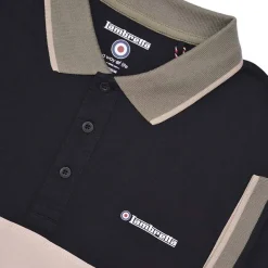 Hombre Lambretta Camisas Y Polos^Contrast Panel Hombre Polo SS1219-NEGRO