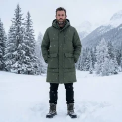 Hombre Lambretta Chaquetas^Hombre parka de invierno forrada LM2503-KHAKI