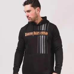 Hombre Lambretta Sudaderas Y Jerséis^Racing Stripe Hombre Sudadera con capucha SS5027-NEGRO