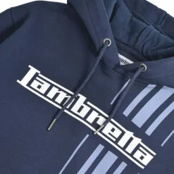 Hombre Lambretta Sudaderas Y Jerséis^Racing Stripe Hombre Sudadera con capucha SS5027-AZUL MARINO