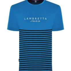 Hombre Lambretta Camisetas^Striped Hombre Camiseta SS0017-DK AZUL