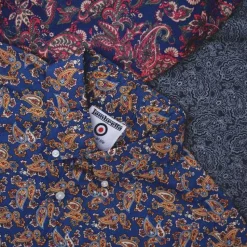 Hombre Lambretta Camisas Y Polos^Tonal Paisley Hombre Camisa de manga larga RWIS1383