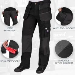 Hombre Lee Cooper Equipo De Trabajo|Vestuario Laboral^Funda Pocket Workwear Hombre Pantalón de trabajo negro LCPNT216-BLK