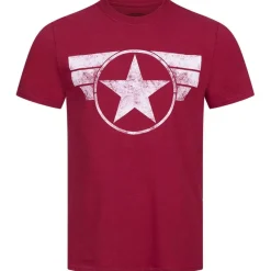 Hombre Lizenz Héroes De La Infancia|Camisetas^Logotipo del Capitán América MARVEL Hombre Camiseta FAMTS956ACR