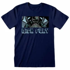 Lizenz Héroes De La Infancia^Los Vengadores de Marvel Nick Fury Hombre Camiseta AVE03711TSC