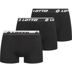 Hombre Lotto Multipacks|Ropa Interior^Retro Hombre Calzoncillos bóxer Pack de 3 negro MBXX1002NET-BLACK