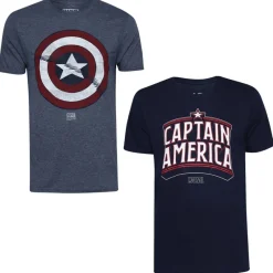 Hombre Lizenz Multipacks|Héroes De La Infancia^MARVEL Captain America Hombre Camiseta Pack de 2 FCMPK120MUL