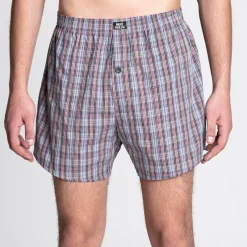 Hombre MONT EMILIAN Multipacks|Ropa Interior^"Nantes" Hombre Americano Calzoncillos bóxer Pack de 2 azul/cuadros