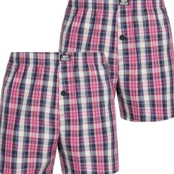 Hombre MONT EMILIAN Multipacks|Ropa Interior^"Nantes" Hombre Americano Calzoncillos bóxer Pack de 2 rosa/cuadros