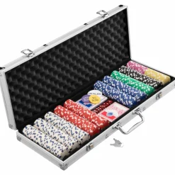 MUWO Game & Fun^"All In" Estuche de póquer-Conjunto con 500 fichas