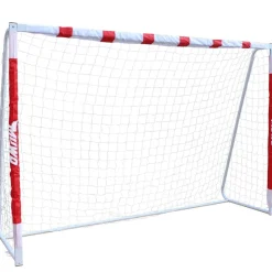 MUWO Balcón & Jardín|Gol De Fútbol^Portería de fútbol grande de acero 3 x 2 m rojo/blanco