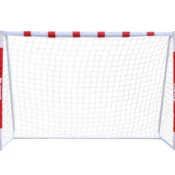 MUWO Balcón & Jardín|Gol De Fútbol^Portería de fútbol grande de acero 3 x 2 m rojo/blanco
