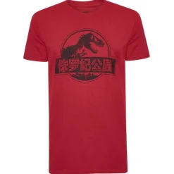 Lizenz Héroes De La Infancia^PARQUE JURÁSICO Mono Chinese Logo Hombre Camiseta POMTS191ACR