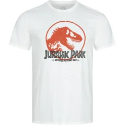 Lizenz Héroes De La Infancia^PARQUE JURÁSICO Vintage Hombre Camiseta UNMTS175WHT