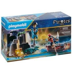 PLAYMOBIL Game & Fun^® Escondite del tesoro pirata 70860