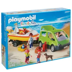 PLAYMOBIL Game & Fun^® Familyvan con remolque para barco 4144