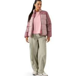 Mujer Reebok Chaquetas^2 in 1 Puffer reversible Mujer Chaquetón RBO21100-Rosa polvoriento