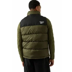 Hombre Reebok Chaquetas^Heavyweight Puffer Hombre Chaleco RBO14920-Oliva