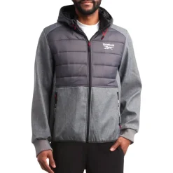 Hombre Reebok Outdoor|Chaquetas^Mixed Hybrid Hombre Chaqueta de trekking RBO15620-Gris hielo