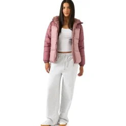 Mujer Reebok Chaquetas^Puffer Mujer Reversible Chaquetón RBO21030-Rosa polvoriento
