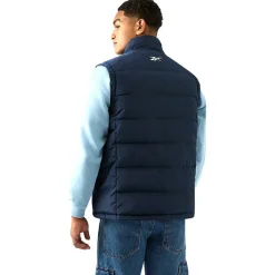 Hombre Reebok Chaquetas^Puffer Vest 2-in-1 Hombre Reversible Chaleco RBO15720-Batik-Azul