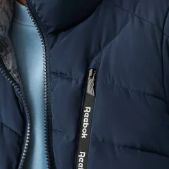 Hombre Reebok Chaquetas^Puffer Vest 2-in-1 Hombre Reversible Chaleco RBO15720-Batik-Azul