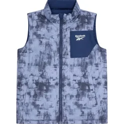 Hombre Reebok Chaquetas^Puffer Vest 2-in-1 Hombre Reversible Chaleco RBO15720-Batik-Azul
