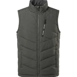 Hombre Reebok Chaquetas^Puffer Vest 2-in-1 Hombre Reversible Chaleco RBO15720-Carbón vegetal
