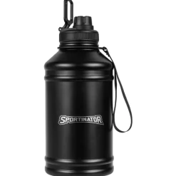 SPORTINATOR Accesorios De Fitness|Home Gym^"Hydrated" Fitness acero inoxidable Botella 2,2l negro