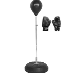 SPORTINATOR Boxeo^Punchingball Soporte de boxeo entrenador de boxeo de pie con pera de boxeo y guantes de boxeo negro