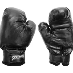 SPORTINATOR Boxeo^Punchingball Soporte de boxeo entrenador de boxeo de pie con pera de boxeo y guantes de boxeo negro