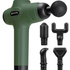 SPORTINATOR Tenis|Natación^"Subir nivel" Pistola de masaje incluidos accesorios verde
