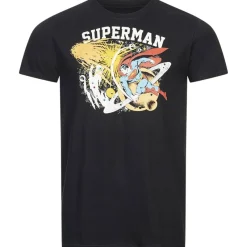 Lizenz Héroes De La Infancia^SUPERMAN DC COMICS Universe Hombre Camiseta FBMTS825BLK