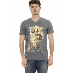 Hombre TRUSSARDI Action Camisetas^Hombre Conqueror Camiseta con cuello de pico Gris 2AT108002