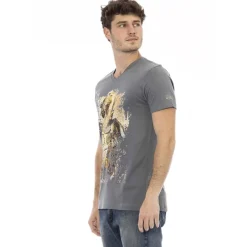 Hombre TRUSSARDI Action Camisetas^Hombre Conqueror Camiseta con cuello de pico Gris 2AT108002
