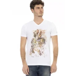 Hombre TRUSSARDI Action Camisetas^Hombre Conqueror Camiseta con cuello de pico Blanco 2AT108001