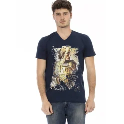 Hombre TRUSSARDI Action Camisetas^Hombre cuello redondo Conqueror Camiseta Marino 2AT08005