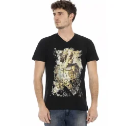 Hombre TRUSSARDI Action Camisetas^Hombre Conqueror Camiseta con cuello de pico Negro 2AT108003