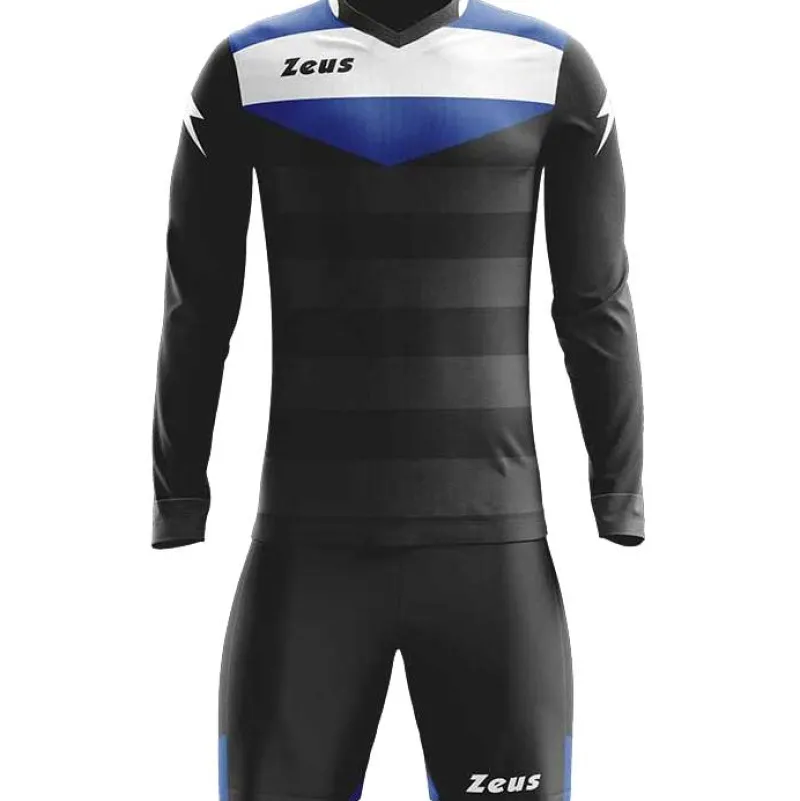 Zeus Ropa Para Porteros|Equipaciones^Argo Conjunto de portero Camiseta de manga larga con pantalones cortos Negro Royal