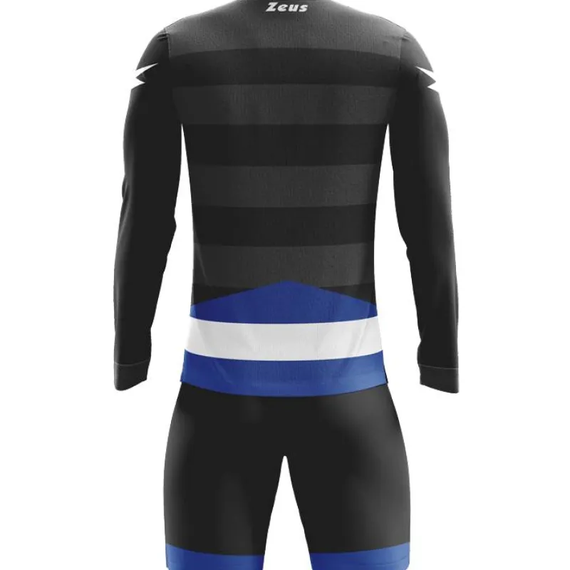 Zeus Ropa Para Porteros|Equipaciones^Argo Conjunto de portero Camiseta de manga larga con pantalones cortos Negro Royal
