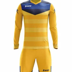 Zeus Ropa Para Porteros|Equipaciones^Argo Conjunto de portero Manga larga Camiseta con pantalones cortos amarillo Marino