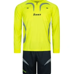 Zeus Ropa Para Árbitros^Hombre Conjunto de árbitro Camiseta con pantalón corto Amarillo Neón