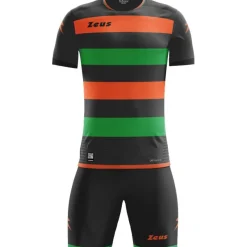 Zeus Conjuntos De Fútbol|Equipaciones^Icon Teamwear Set Camiseta con pantalones cortos negro naranja verde