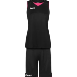 Zeus Basketball^Kit Flora Mujer Camiseta de baloncesto con pantalones cortos negro