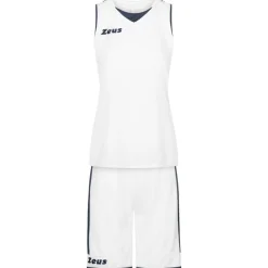 Zeus Basketball^Kit Flora Mujer Camiseta de baloncesto con pantalones cortos blanco