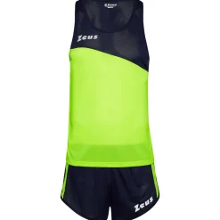 Zeus Atletismo^Kit Robert Hombre Conjunto de atletismo Camiseta con pantalones cortos amarillo