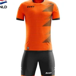 Zeus Conjuntos De Fútbol|Equipaciones^Mundial Teamwear Set Camiseta con pantalones cortos naranja negro