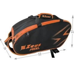 Zeus Padel^Padel Bag Pala de pádel Bolso negro naranja