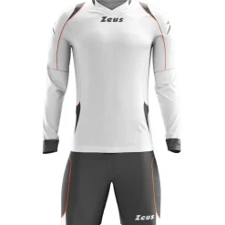 Zeus Ropa Para Porteros|Equipaciones^Paros Conjunto de portero Camiseta de manga larga con pantalones cortos blanco gris